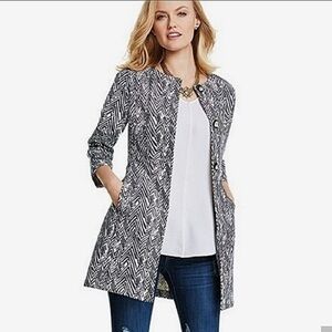 CAbi Ponte Knit Black & White Long Jacket